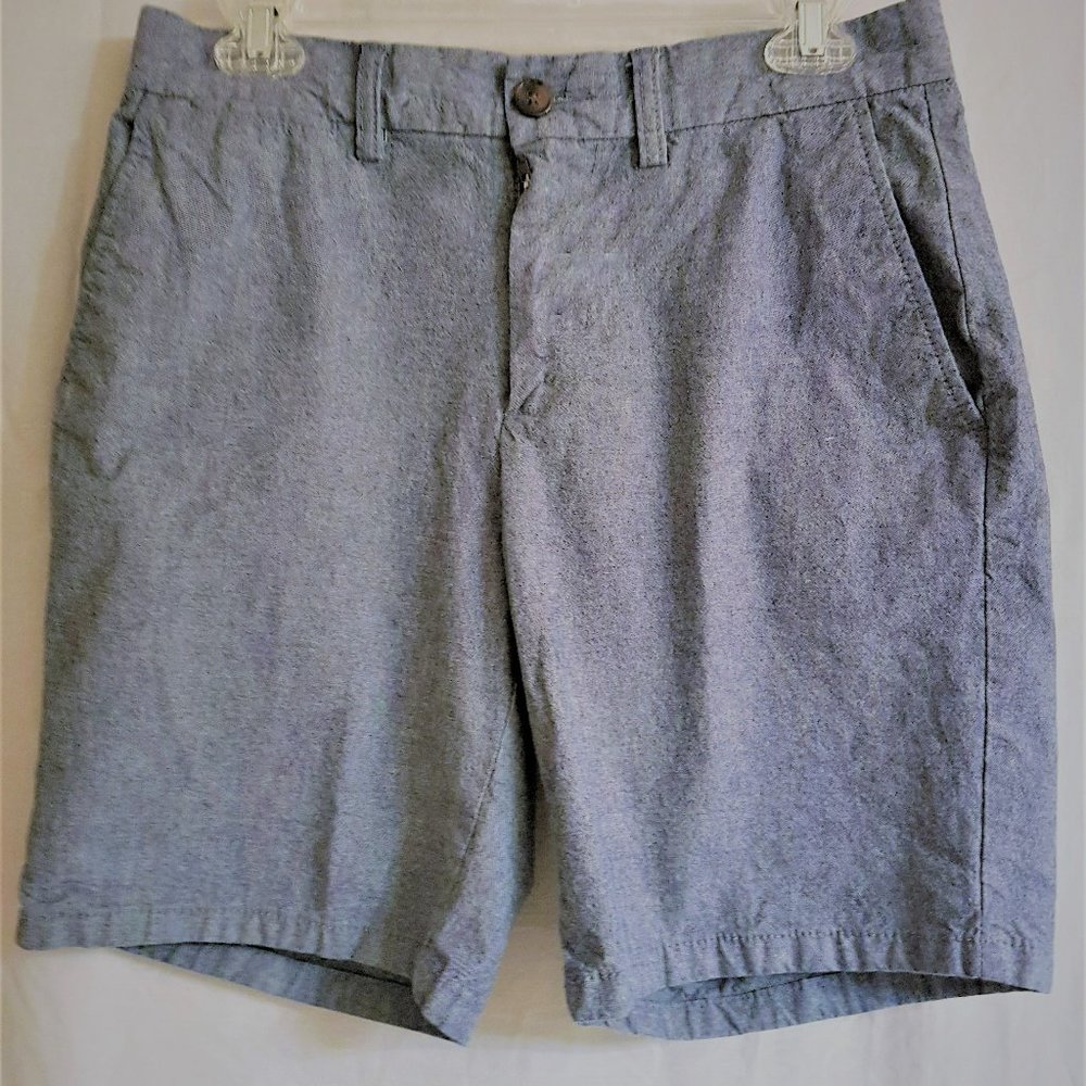 Men's Slim Fit Shorts Chambray Blue Waist Size 29